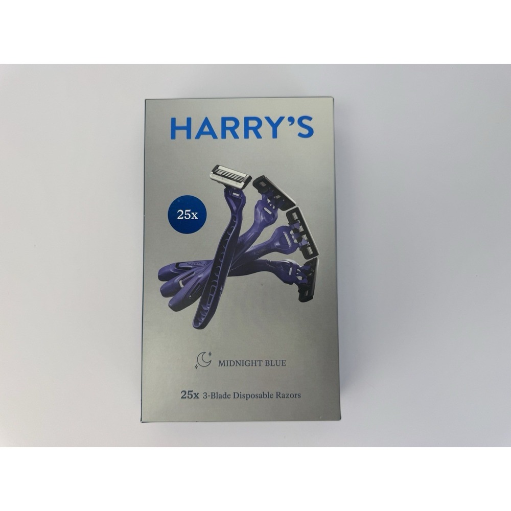 Harry's Men's Disposable Razors 3-Blade Razors Glacier Blue‎ 25 Ct NIB